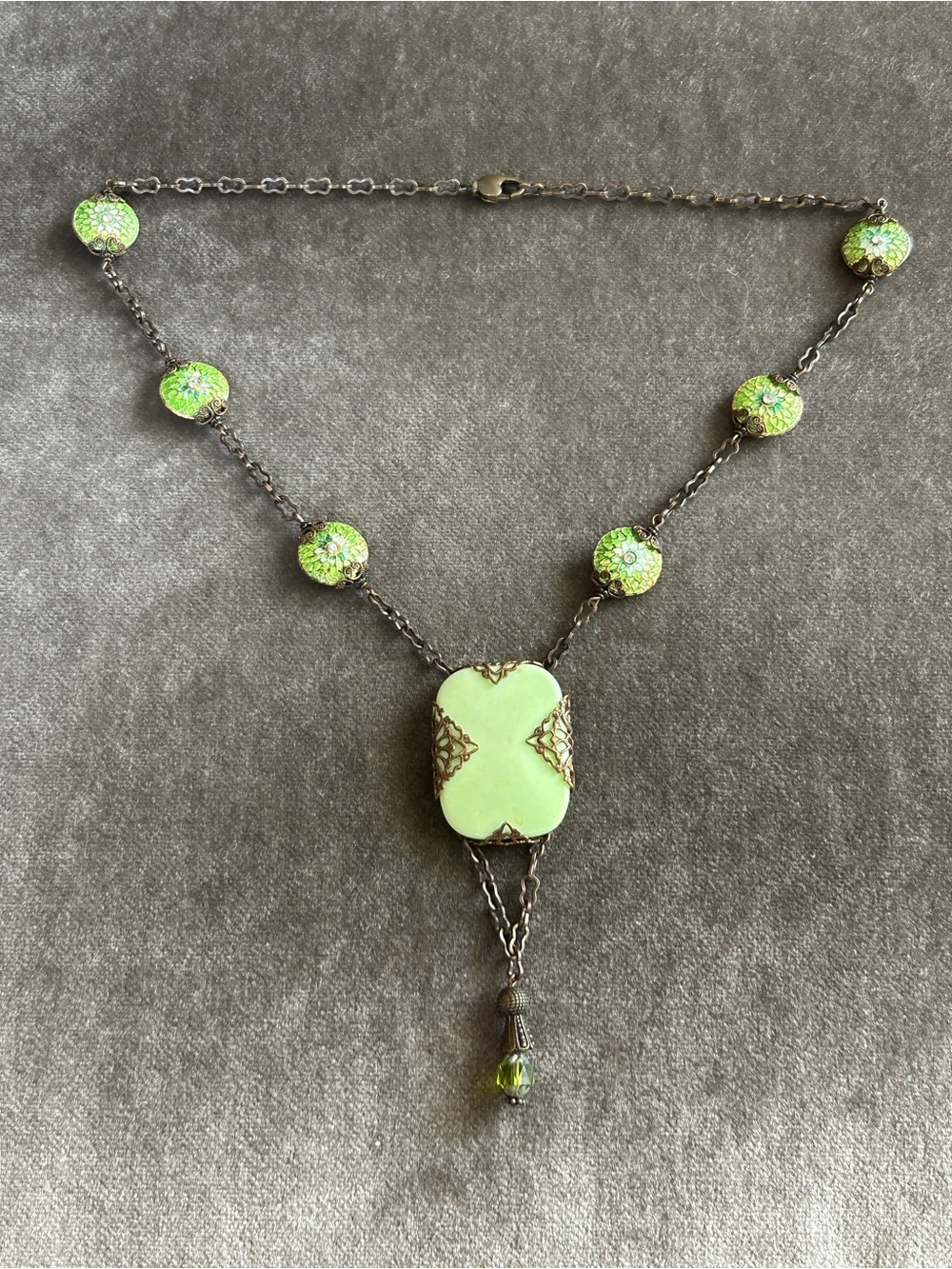Handmade by me Green Floral Accent Pendant Necklace - Women Jewelry